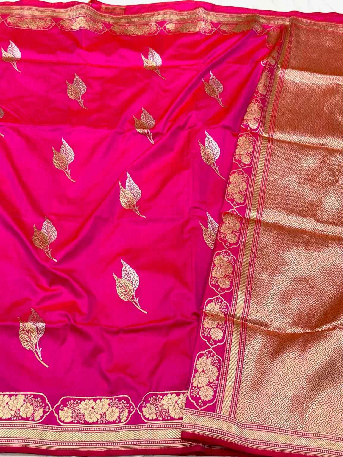 Black Pure Mulberry Katan Silk | Kadhwa Technique | Handwoven Banarasi Saree