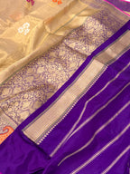 Molten Gold Pure Katan Tissue Ektara Weave Handwoven Saree