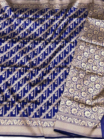 Rani Pink Handloom Pure Mulberry Katan Silk Banarasi Saree
