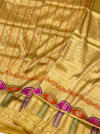 Yellow Pure Katan Silk Handwoven Banarasi Brocade Saree