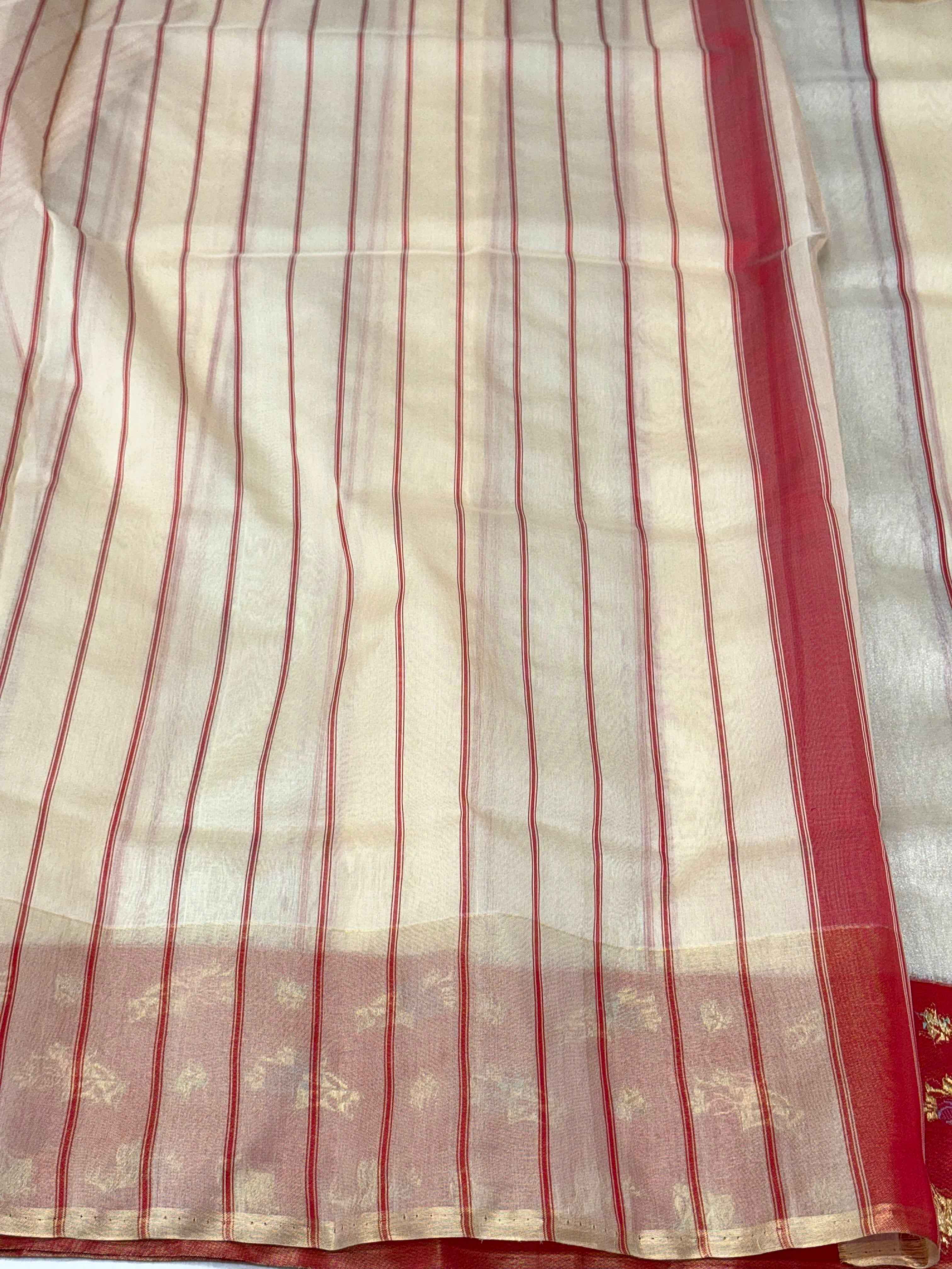 Dusty Lavender Pure Katan Tissue Silk Handloom Banarasi Saree