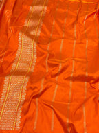 Molten Gold Pure Katan Silk & Pure Tissue Silk Handwoven | Kadhwa Technique | Banarasi Modern Saree