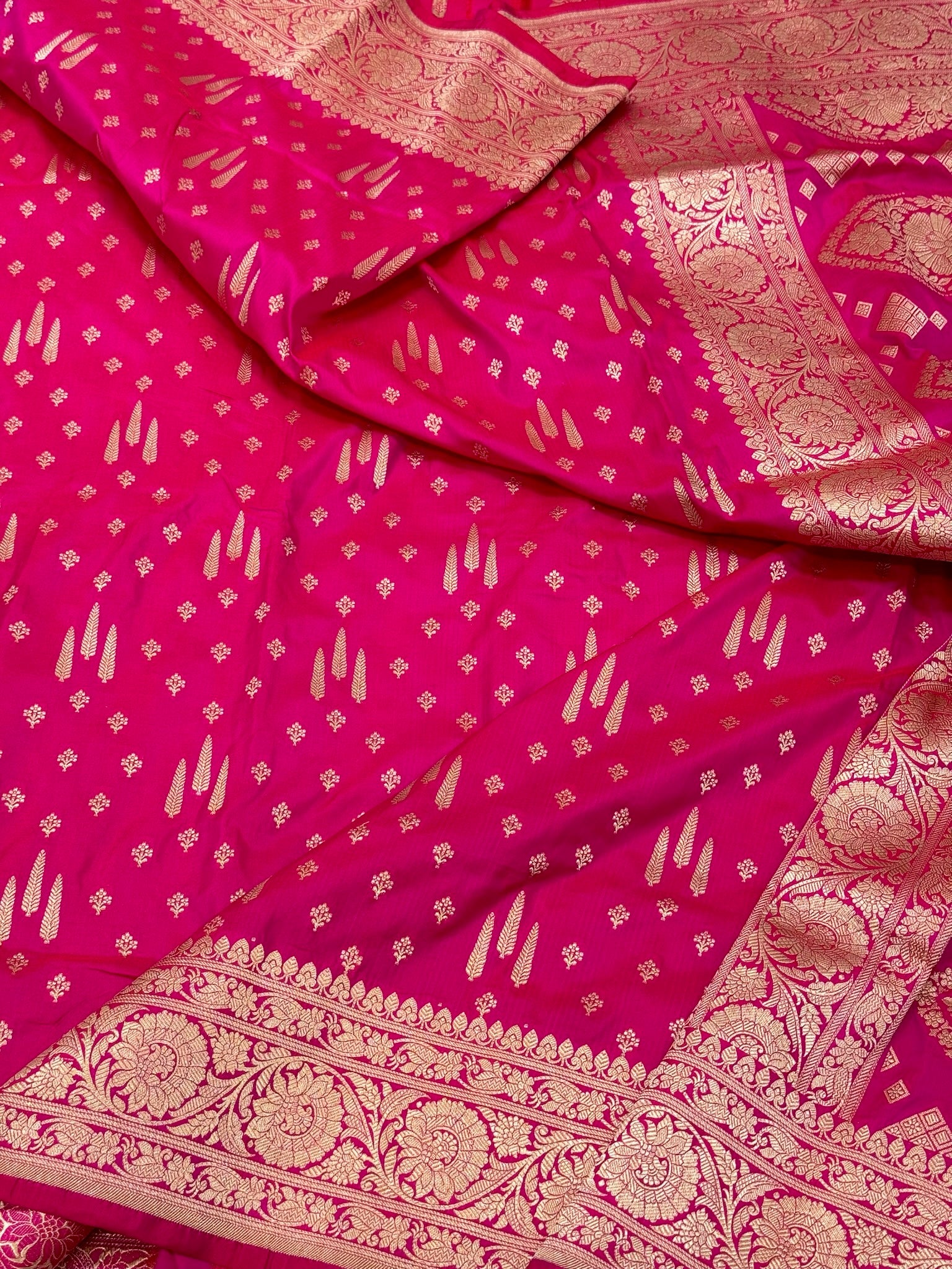 Pink Katan Silk Banarasi Handloom Saree