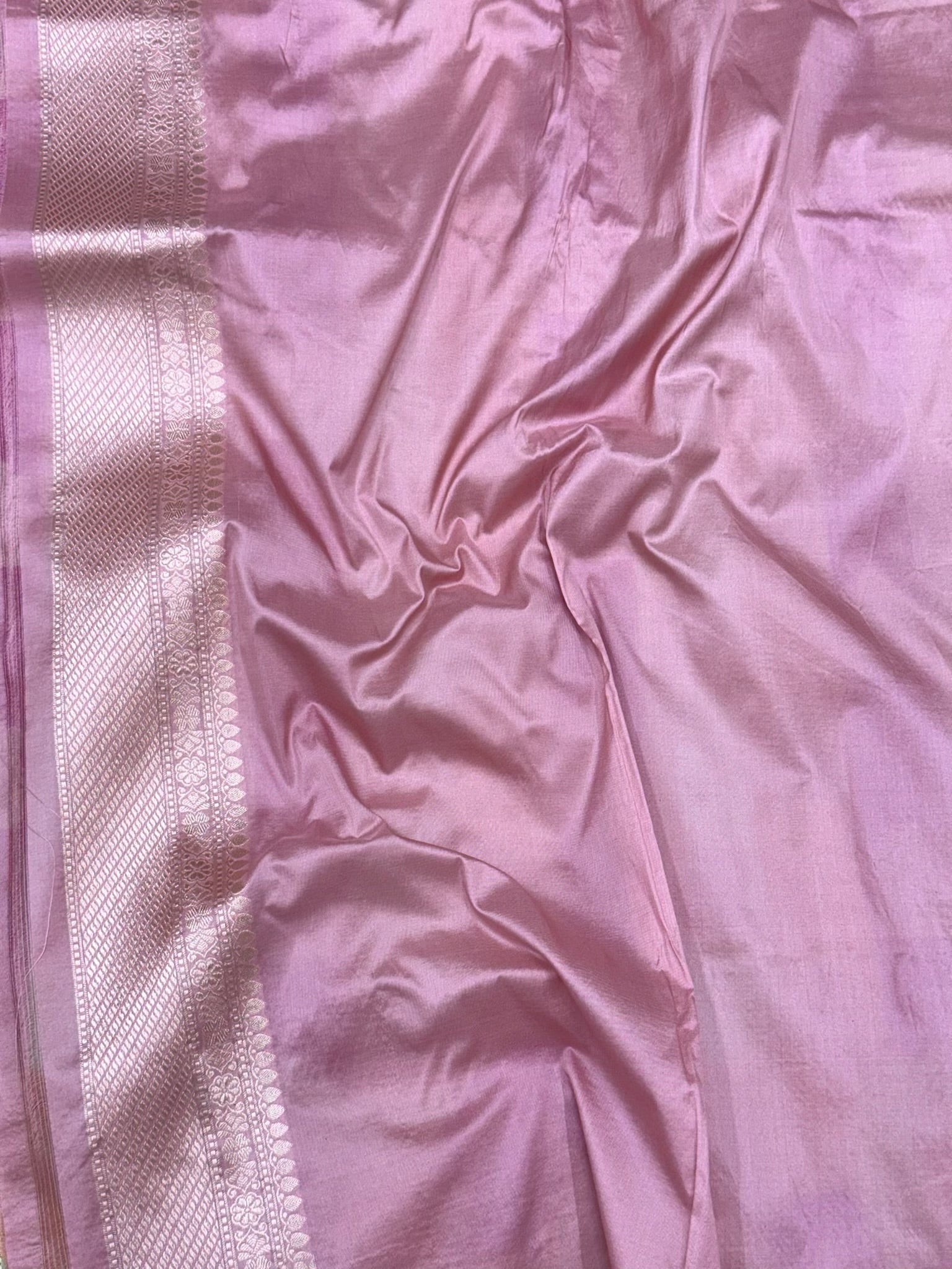 Mauve Pink Pure Mulberry Silk & Pure Katan Silk Handloom Banarasi Saree - Rangkaat
