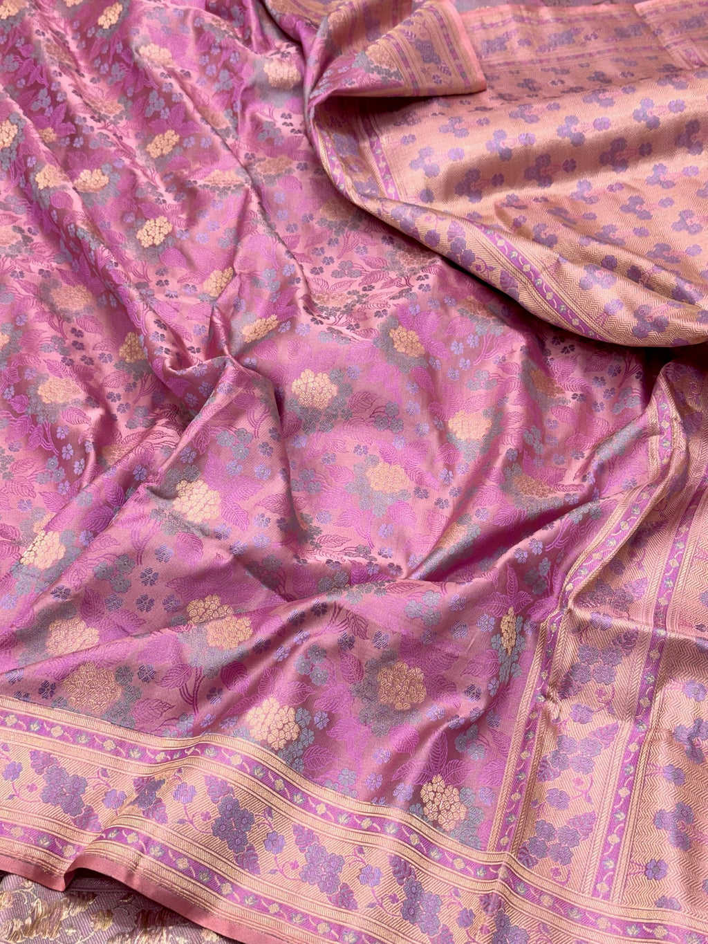 Pink Mashru Satin Silk Handwoven Banarasi Saree