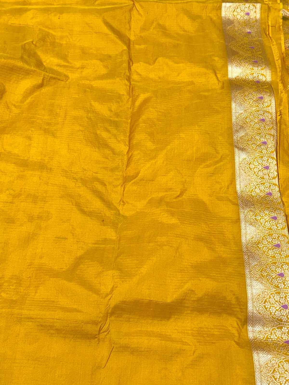 Royal Blue Pure Katan Silk Handwoven Banarasi Saree | Rangkaat |
