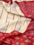 Dusty Lavender Pure Katan Tissue Silk Handloom Banarasi Saree