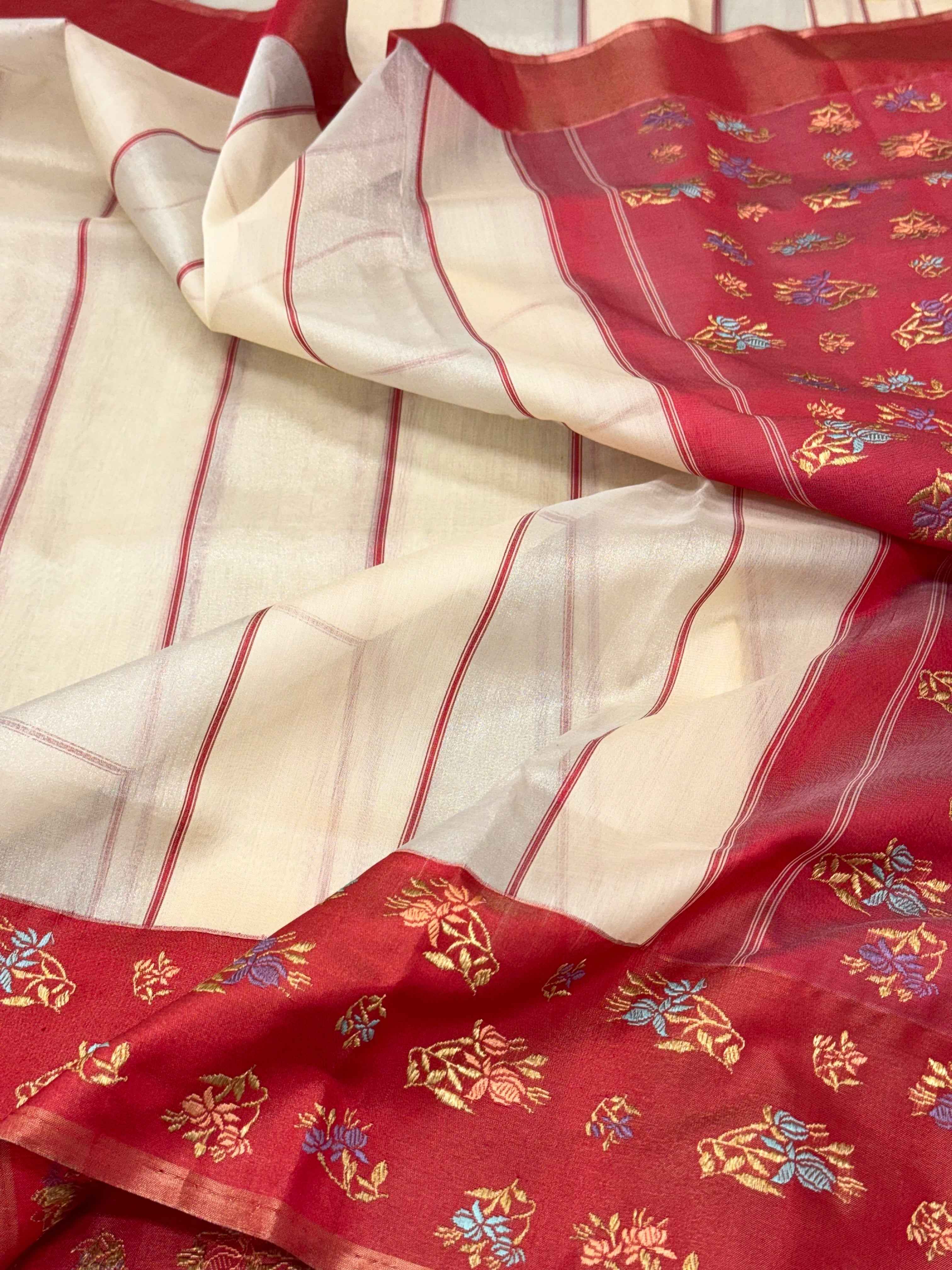 Dusty Lavender Pure Katan Tissue Silk Handloom Banarasi Saree