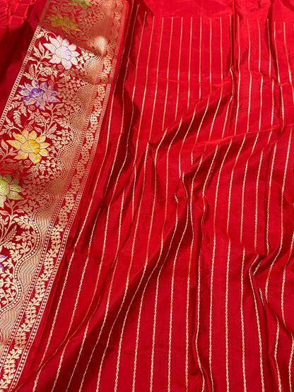Red Exclusive Premium Banarasi Luxury Saree | Pure Double Katan Mulberry Silk - Kadhwa Technique Handwoven Saree | New Era Of Elegance