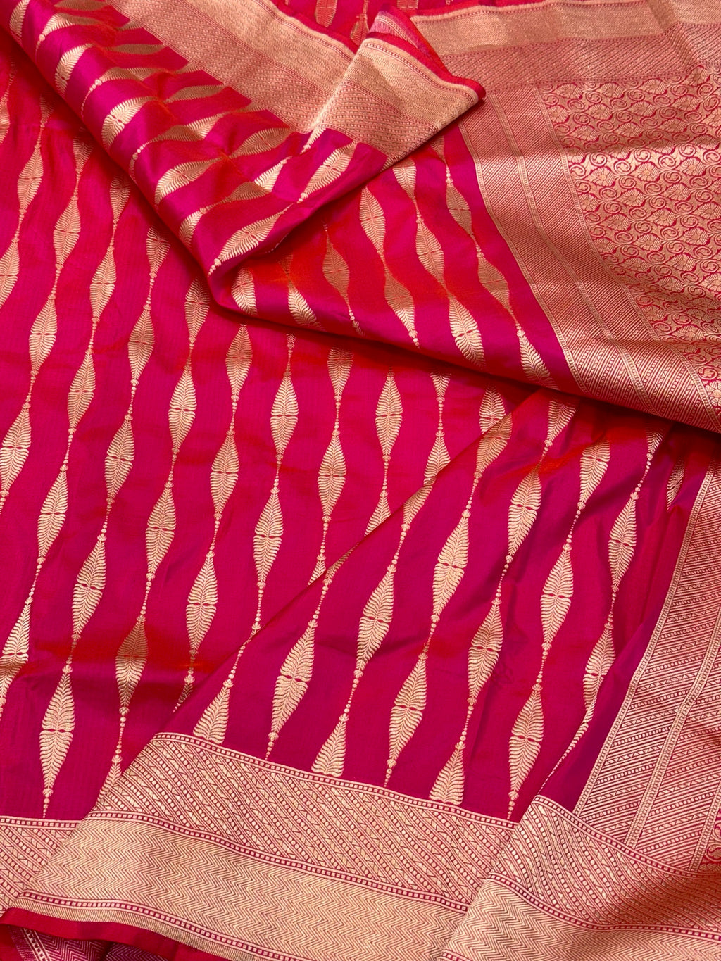 Pink Katan Silk Pure Handloom Saree