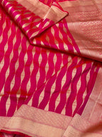 Pink Katan Silk Pure Handloom Saree