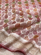 Pink Ektara Tissue Pure Handloom Saree