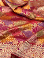 Lavender Pure Mulberry Double Katan Silk Handwoven Banarasi Saree