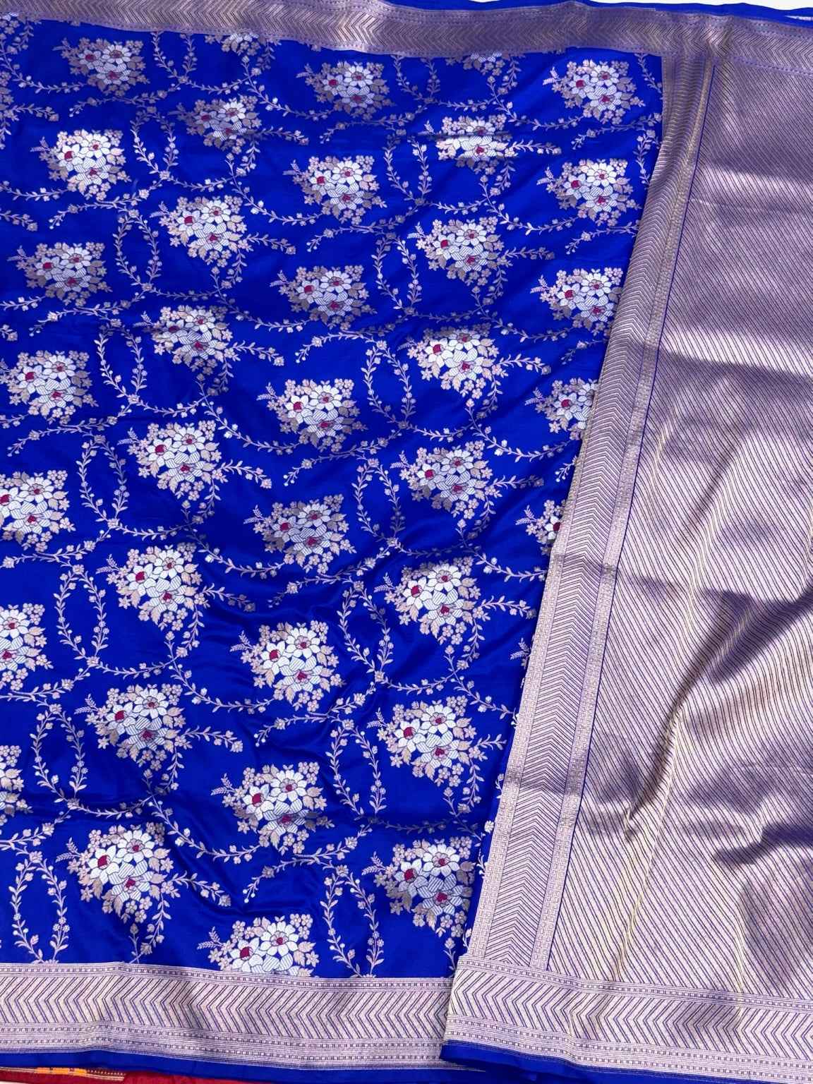 Black Pure Mulberry Katan Silk Handloom Banarasi Brocade Saree
