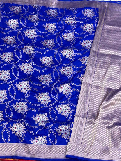 Black Pure Mulberry Katan Silk Handloom Banarasi Brocade Saree