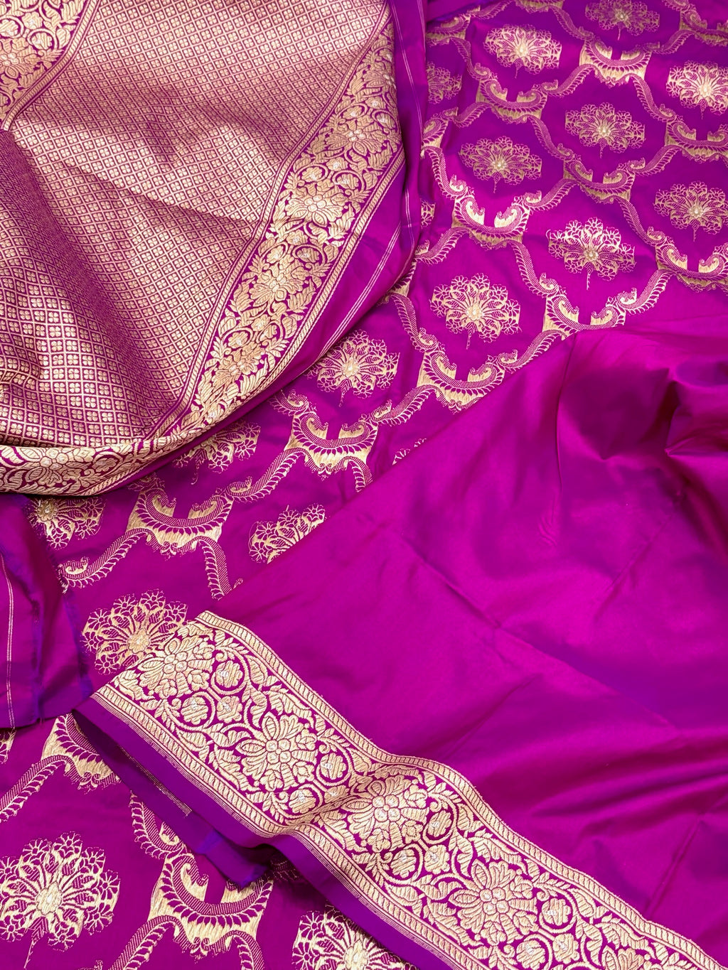 Magenta/ Purple Katan Silk Vintage Handwoven Saree