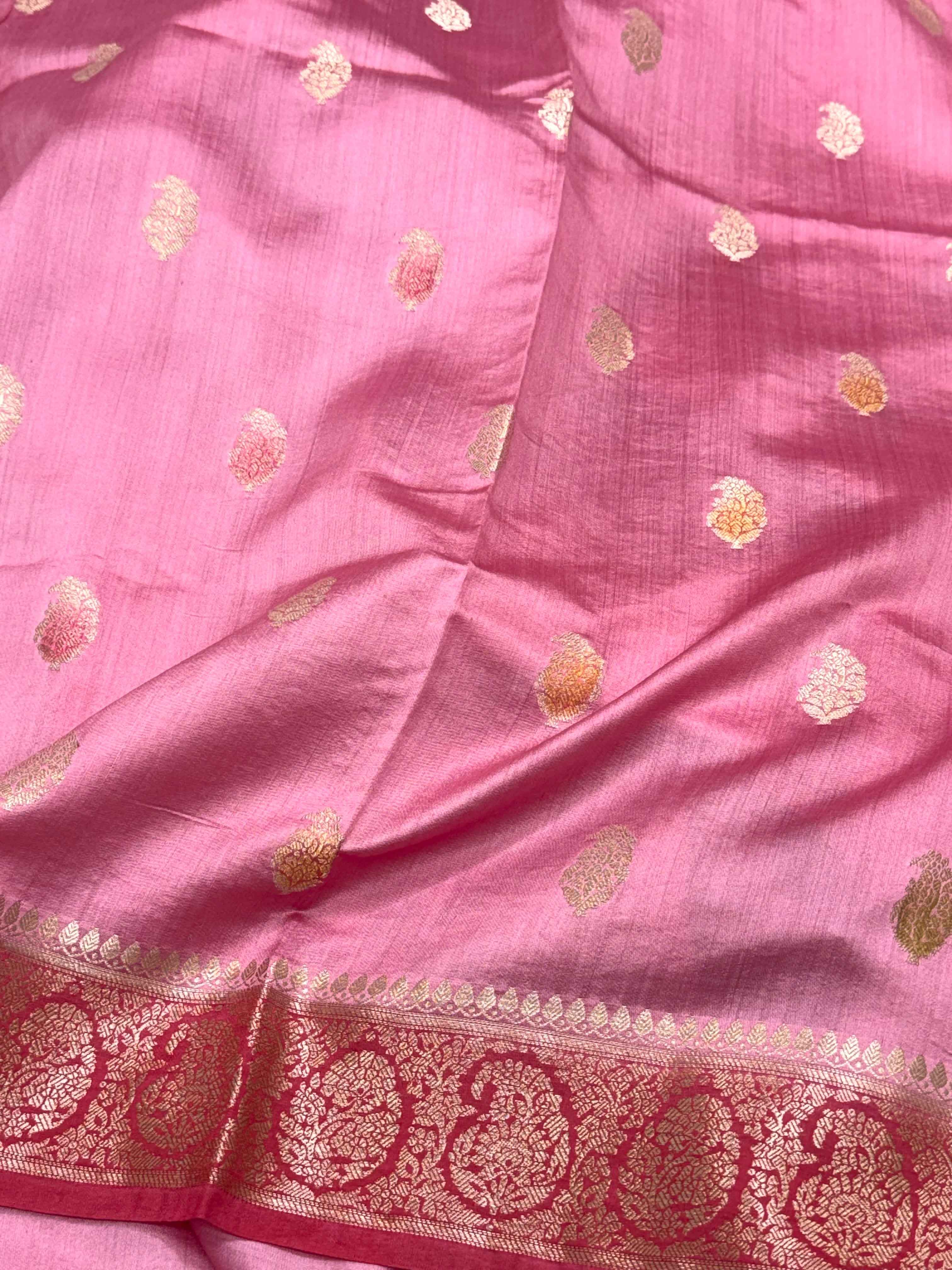 Yellow Green Pure Mulberry Chiniya Silk Lightweight Banarasi Saree