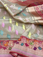 Ivory Kora Tissue Handwoven Saree