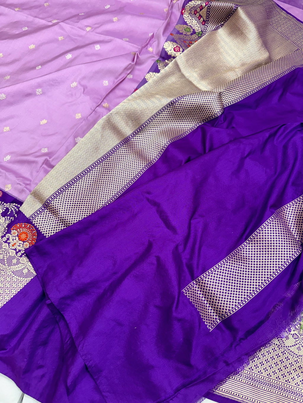 Lavender/Purple Ektara Weave Pure Handwoven Saree
