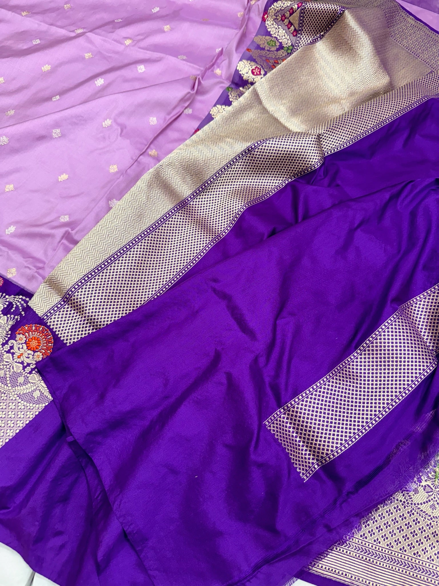Lavender/Purple Ektara Weave Pure Handwoven Saree