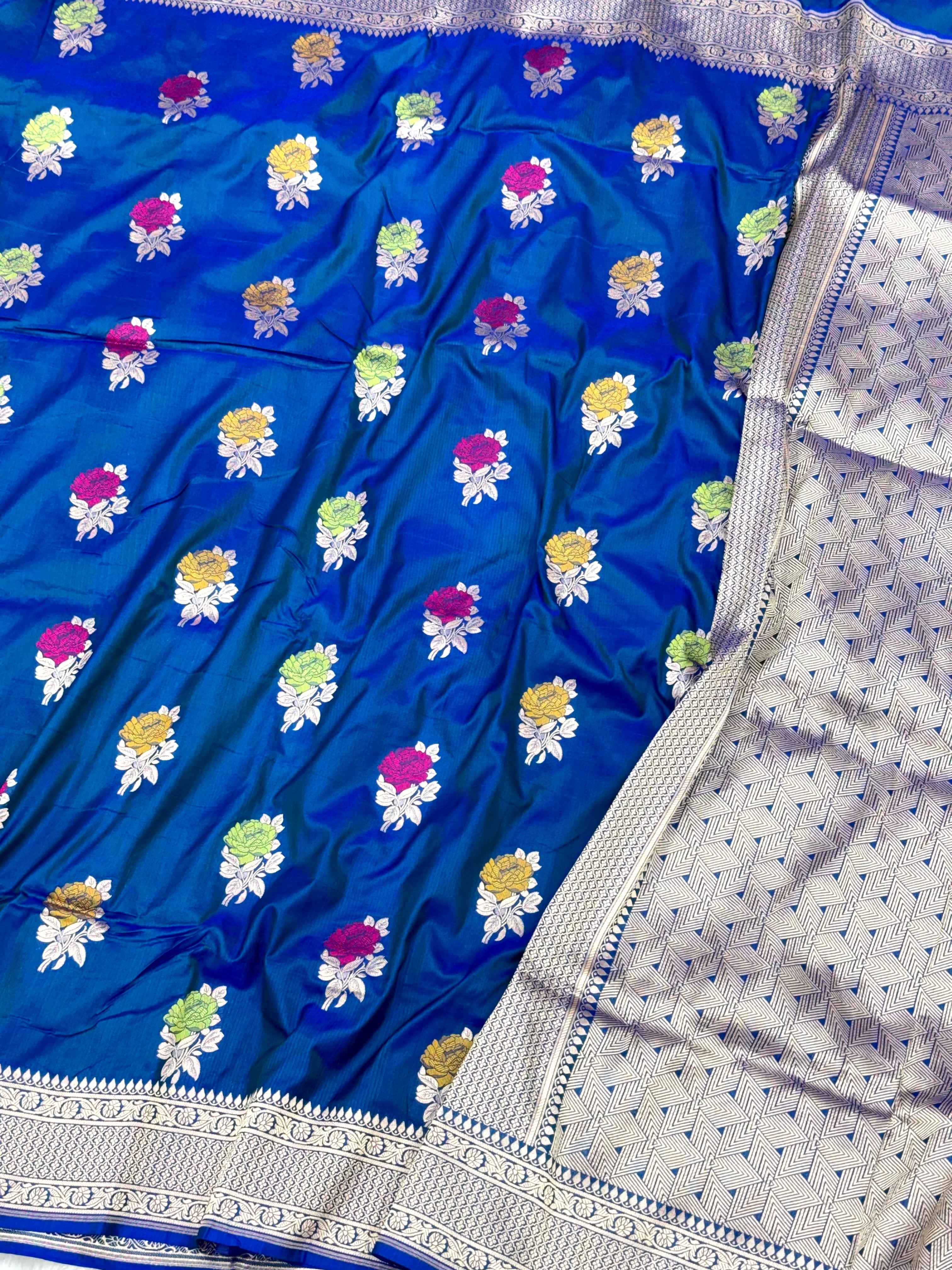 Reddish Pink Pure Mulberry Katan Silk Handloom Banarasi Saree