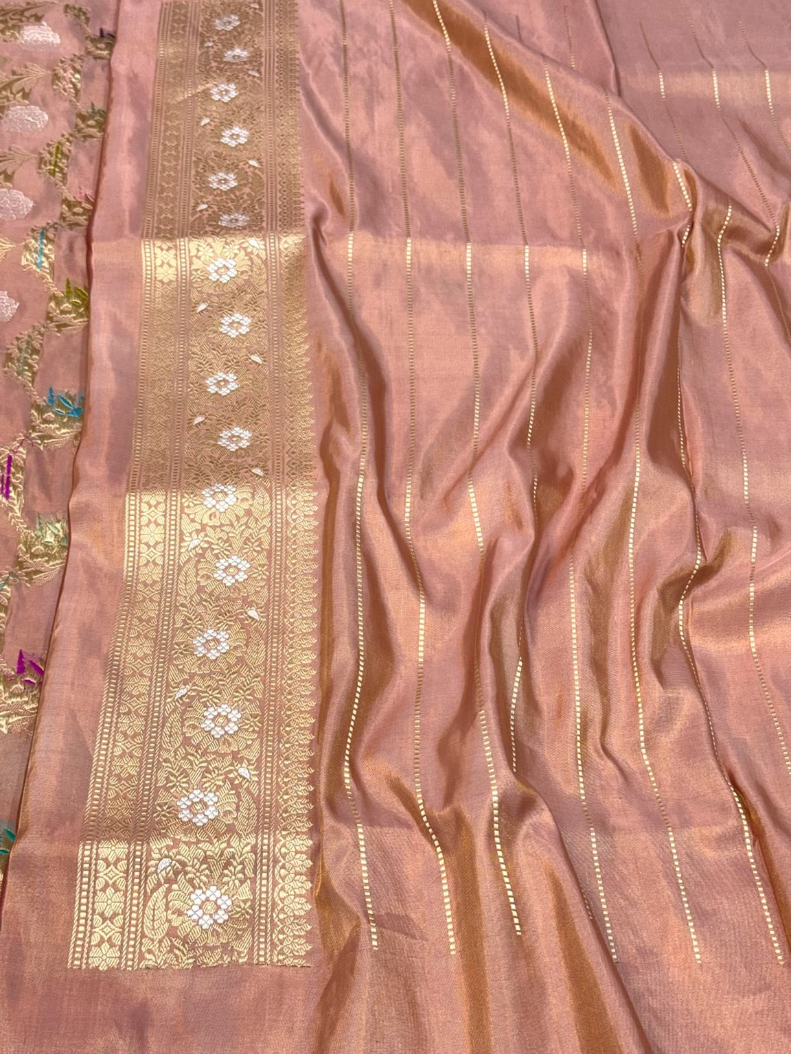 Dusty Mauve Pink Handwoven Luxury | Kadhwa Technique | Aunthentic Banarasi Pure Katan Mulberry Silk Saree