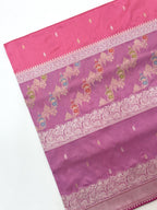 Pink Pure Katan Silk Handwoven Saree