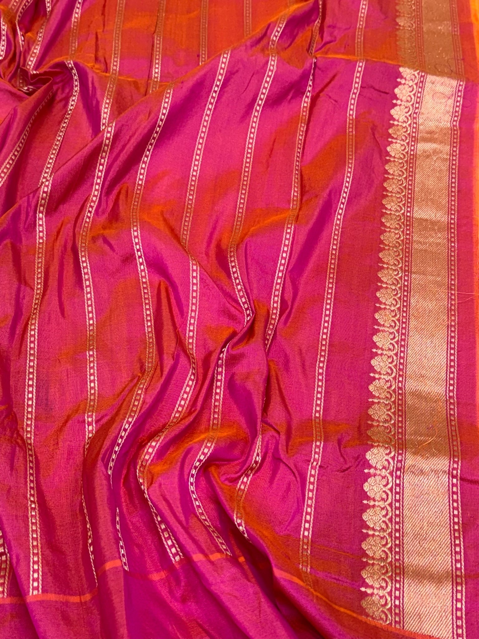 Powder Pink Pure Katan Mulberry Silk Banarasi Saree | Royal Banarasi Handwoven Kadhwa Saree