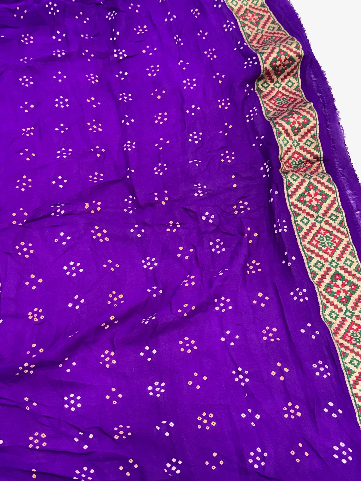 Purple Pure Chiffon Khaddi Georgette Banarasi Bandhej Handwoven Saree