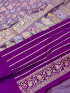 Lavender Pure Katan Silk Handwoven Saree