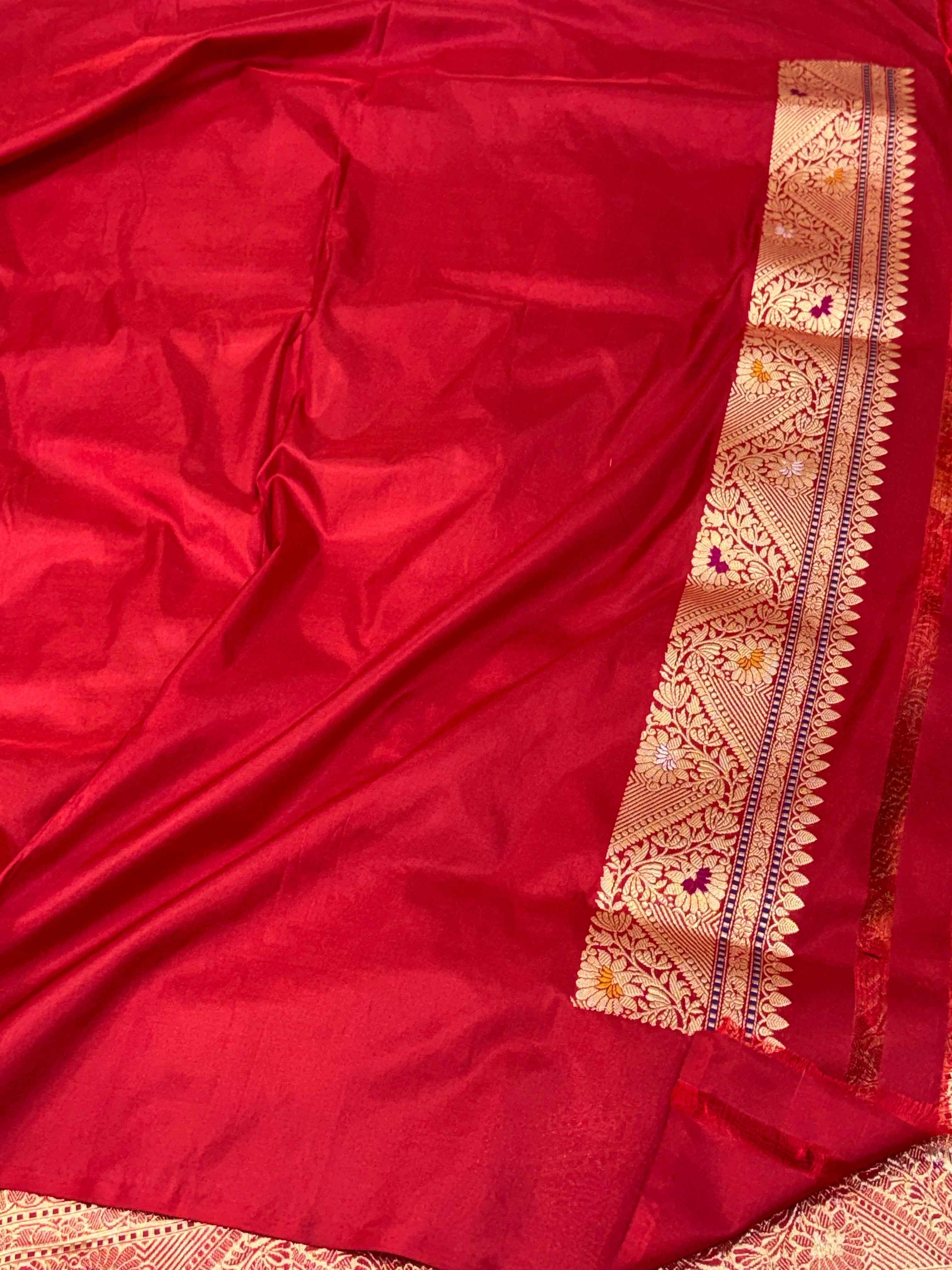 Lavender Pure Mulberry Double Katan Silk Handwoven Banarasi Saree