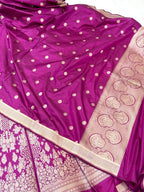 Magenta Katan Silk Pure Handwoven Lahenga