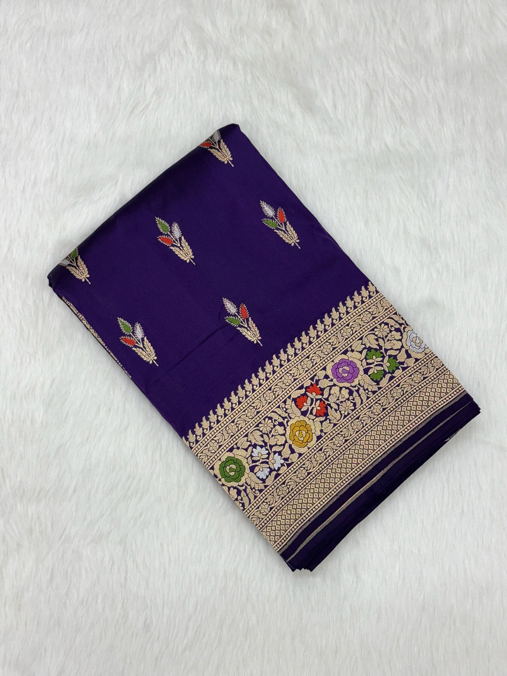Purple Katan Silk Pure Handwoven Saree