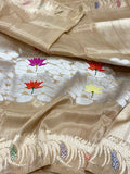 Molten Gold Pure Katan Silk & Pure Tissue Silk Handwoven | Kadhwa Technique | Contemporary Banarasi Modern Saree