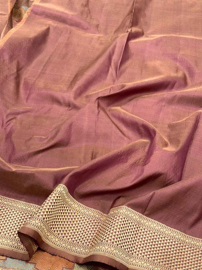 Brown Pure Katan Silk & Pure Mulberry Silk | Authentic Handwoven Luxury Banarasi  Saree - Kadhwa  Rangkaat Weave