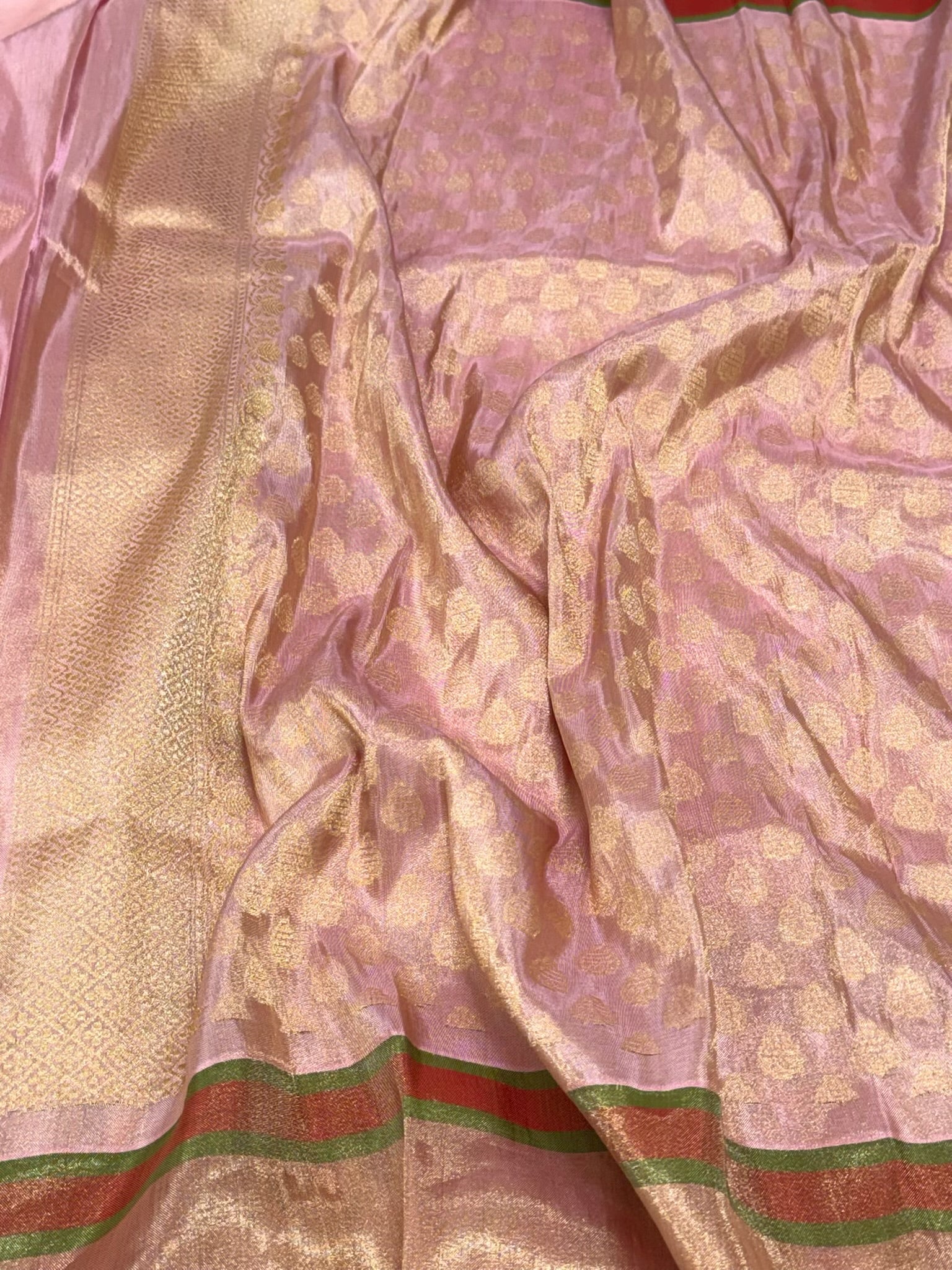 Powder Pink Pure Mulberry Katan Silk Handwoven Banarasi Saree - Where Tradition Meets Modern Grace