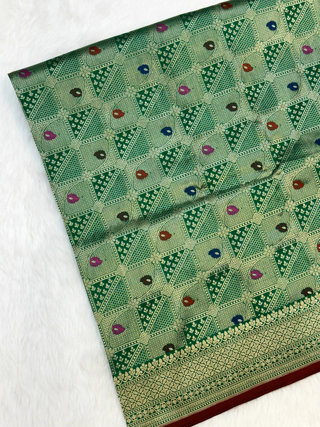 Green Katan Silk Brocade Pure Handwoven Saree