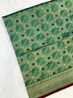 Green Katan Silk Brocade Pure Handwoven Saree