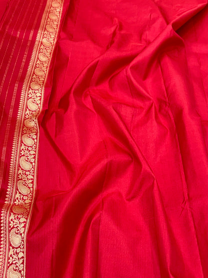 Red Banarasi Pure Katan Mulberry | Kadhwa Weave | Handwoven Vintage Premium Banarasi Saree