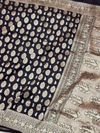 Goldish Pink Pure Katan Silk Handwoven Banarasi Saree