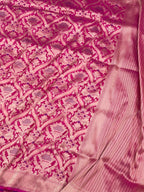 Rani Pink Pure Katan Silk Handwoven Vintage Banarasi Brocade Saree