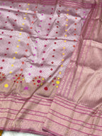Mauve Pink Katan Silk Handwoven Banarasi Brocade Saree