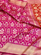 Rani Pink Pure Katan Silk Banarasi Handwoven Saree