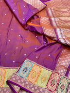 Magenta Pink Katan Silk Pure Handwoven Saree