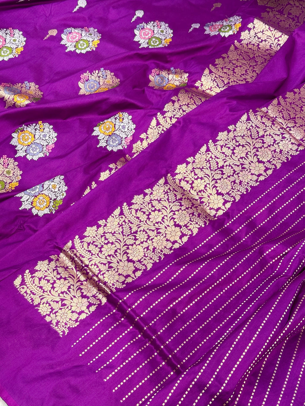 Magenta Katan Silk Pure Handwoven Saree