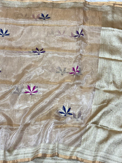Molten Gold Handwoven Banarasi Pure Tissue Silk - Kadhwa Ektara Authentic Banarasi Modern Saree