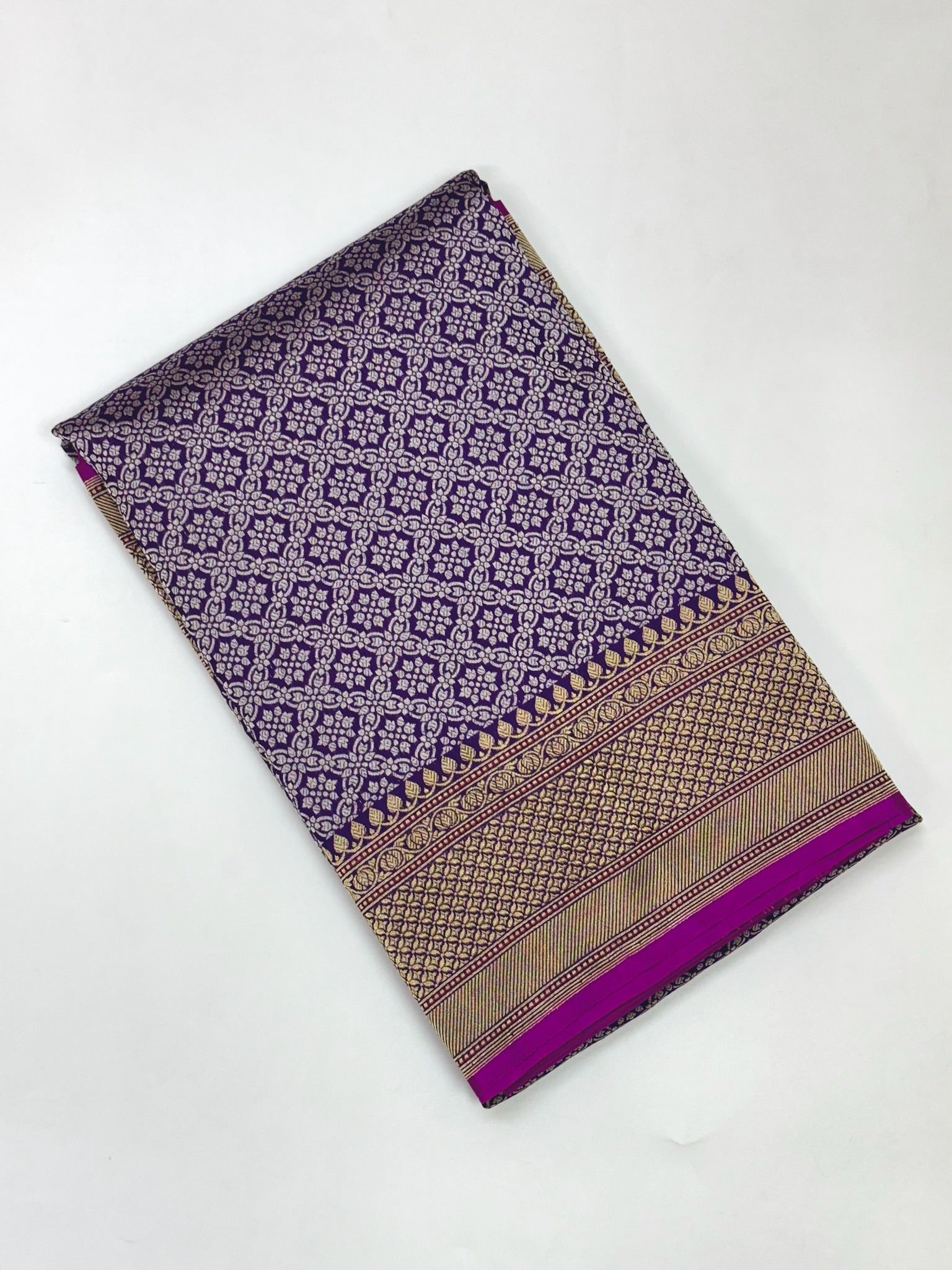 Purple Katan Silk Handwoven Brocade Saree
