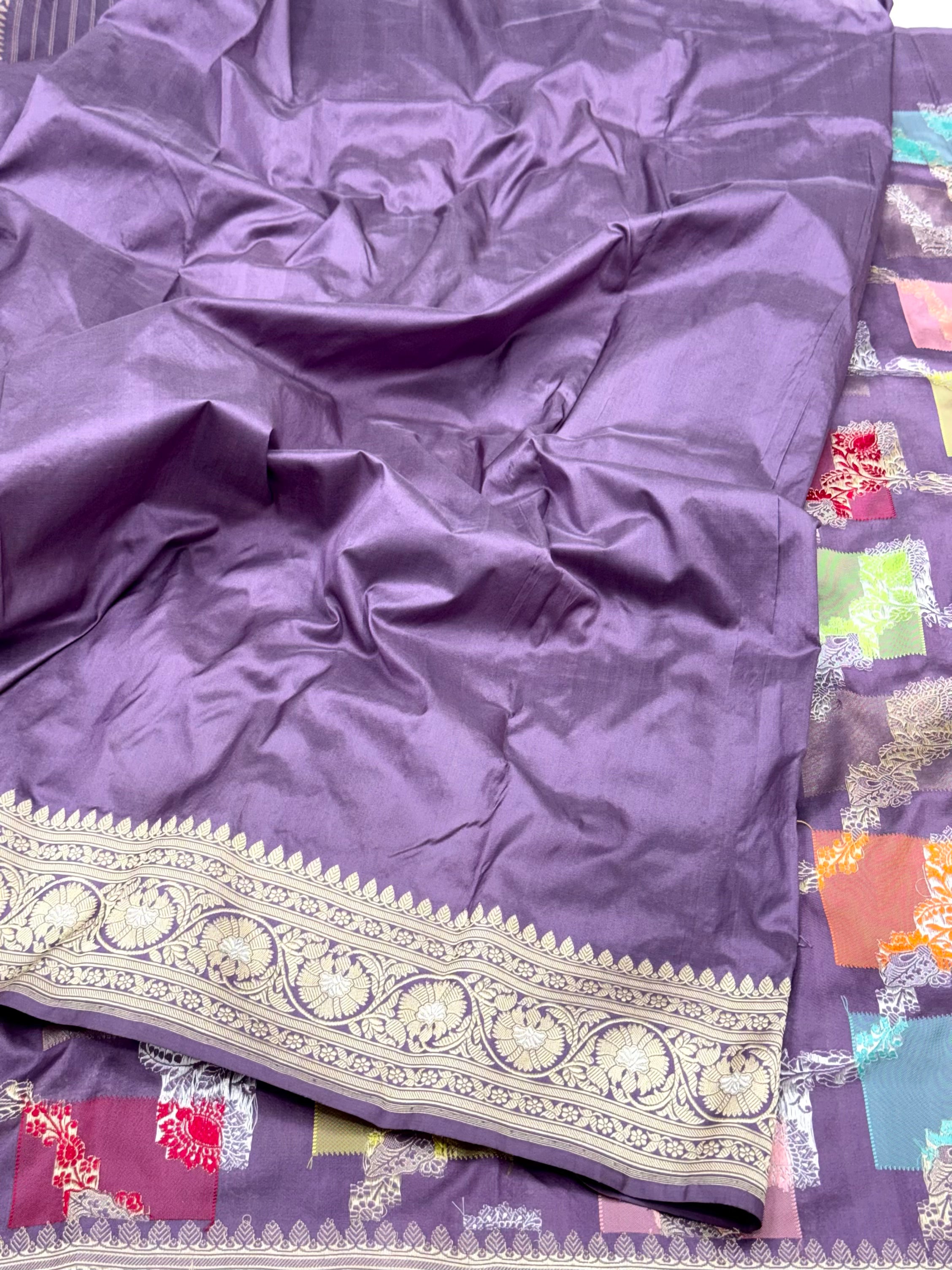Lavender Pure Mulberry Katan Silk Handwoven Banarasi Saree - Rangkaat