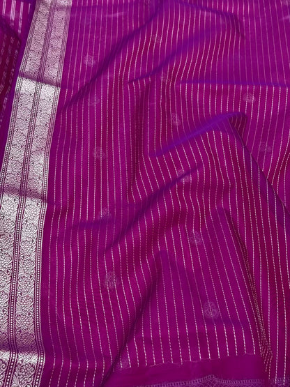 Mulberry Pink Handwoven Banarasi Saree - Kadhwa Weave |Pure Kora Mulberry Silk Banarasi Saree