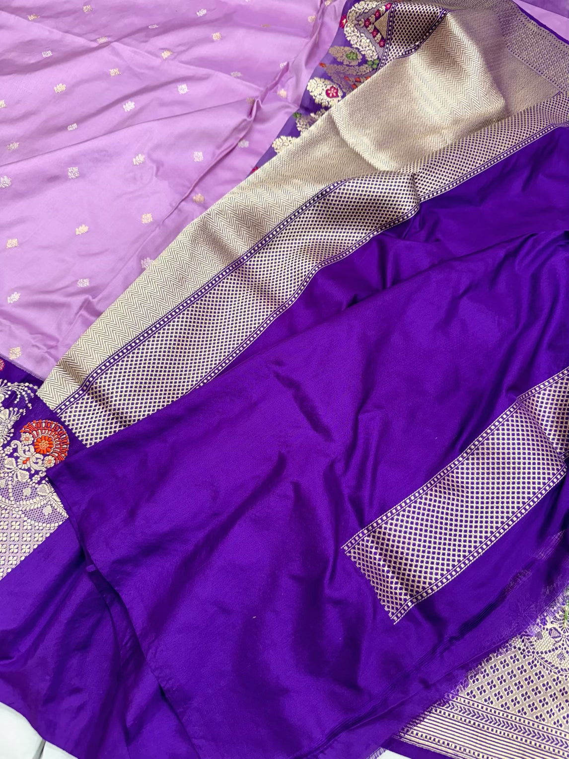 Lavender/Purple Ektara Weave Pure Handwoven Saree